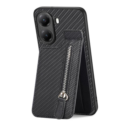 Carbon Fiber Vertical Flip Zipper Phone Case, For Redmi Turbo 4, For Xiaomi Poco X7 Pro, For Redmi Note 12 5G, For Xiaomi 13 Pro