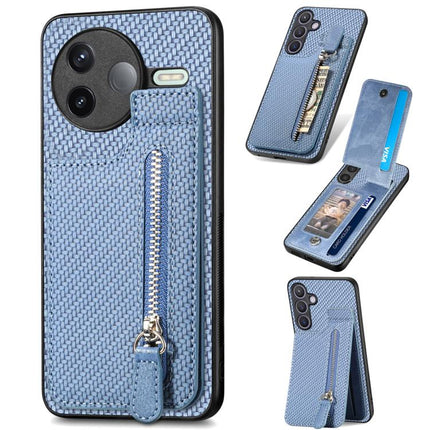 Carbon Fiber Vertical Flip Zipper Phone Case, For Redmi 15C 5G / 4G Glodal 171mm, For Xiaomi 15T, For Redmi K80 Pro / Poco F7 Ultra, For Redmi K80 / Poco F7 Pro