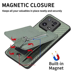 Carbon Fiber Vertical Flip Zipper Phone Case, For Redmi 10C, For Redmi 10, For Redmi Note 11 4G, For Redmi Note 11T Pro 5G