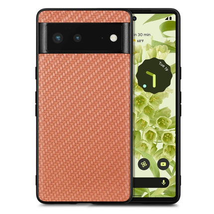Carbon Fiber Texture Leather Back Cover Phone Case, For Google Pixel 6