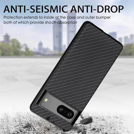 Carbon Fiber Texture Leather Back Cover Phone Case, For Google Pixel 6