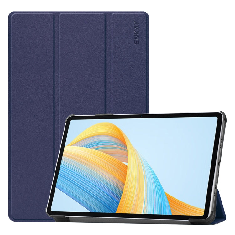 ENKAY Tri-fold Custer Texture Leather Smart Tablet Case, For Honor Pad 10 12.1, For Honor Pad X8 Pro / X9 11.5, For Honor Pad V8