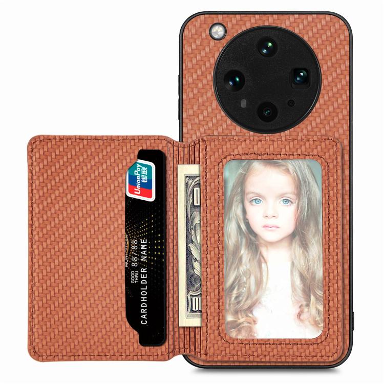 Carbon Fiber Magnetic Card Bag Phone Case