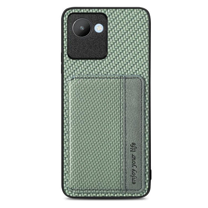 Carbon Fiber Magnetic Card Bag Phone Case, For Realme 14 Pro+, For Realme 14 Pro, For Realme Neo7, For Realme C30