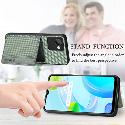 Carbon Fiber Magnetic Card Bag Phone Case, For Realme 14 Pro+, For Realme 14 Pro, For Realme Neo7, For Realme C30