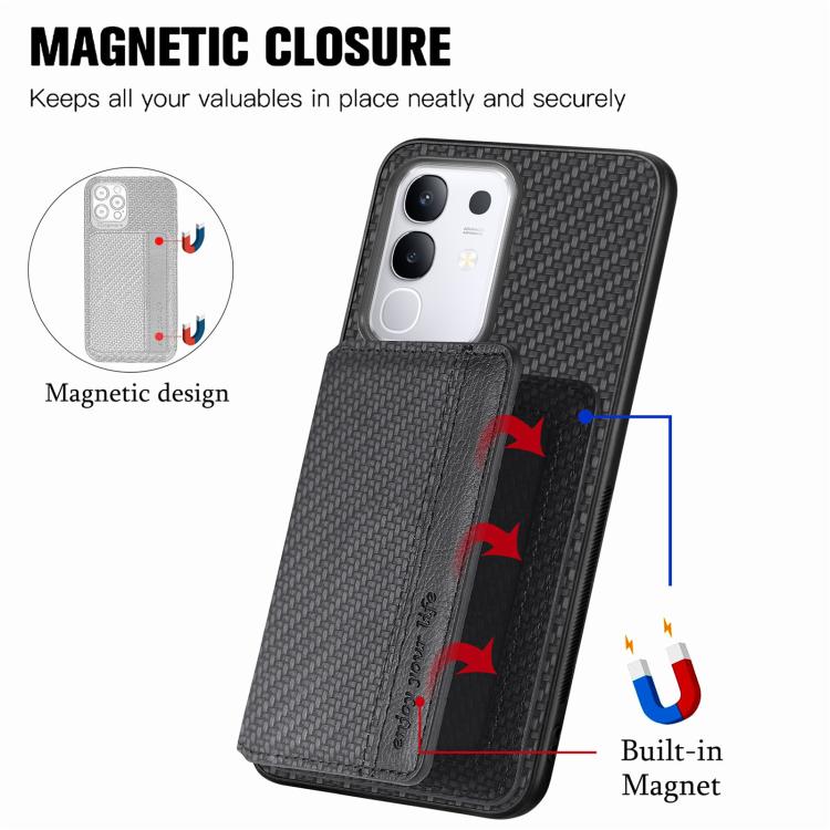 Carbon Fiber Magnetic Card Bag Phone Case