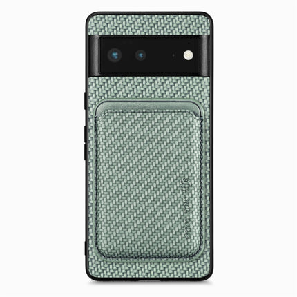Carbon Fiber Leather Card Magsafe Phone Case, For Google Pixel 9a, For Google Pixel 7 Pro, For Google Pixel 7, For Google Pixel 6