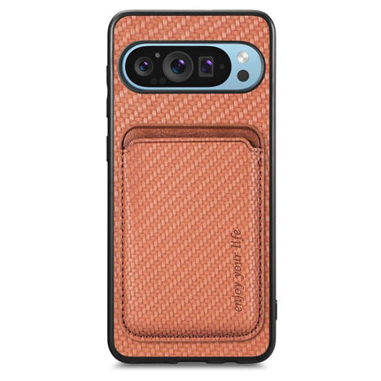 Carbon Fiber Leather Card Magsafe Phone Case, For Google Pixel 10 Pro XL, For Google Pixel 9 Pro XL, For Google Pixel 10 / 10 Pro, For Google Pixel 9 / 9 Pro