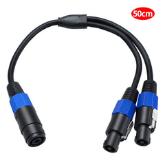 JUNSUNMAY Speakon Female to Speakon Male 2 in 1 Audio Speaker Adapter Cable, Length: 50cm