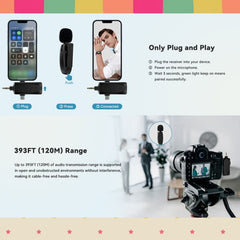 3 in 1 Mini Wireless Lavalier Microphones for iPhone / Android / Camera with Noise Reduction Function, One by Two