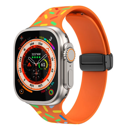Rainbow Dots Silicone Magnetic Black Buckle Watch Band, For Apple Watch 4 40mm, For Apple Watch 3 38mm