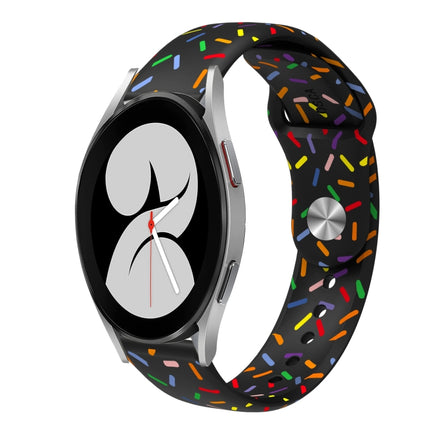Sports Rainbow Dots Silicone Buckle Watch Band, For Samsung Galaxy Watch 5 Pro, For Samsung Galaxy Gear Sport, For Samsung Galaxy Watch Active 2 40mm / 44mm, For Samsung Galaxy Watch 3 41mm