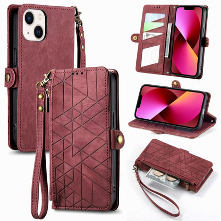 Funda de cuero con hebilla lateral y cierre geométrico para iPhone XS Max, iPhone 7 Plus/8 Plus, iPhone 6 Plus/6s Plus, iPhone 6/6s
