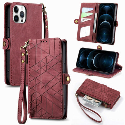 Funda de cuero con hebilla lateral y cierre geométrico para iPhone XS Max, iPhone 7 Plus/8 Plus, iPhone 6 Plus/6s Plus, iPhone 6/6s