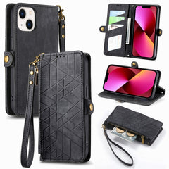 Geometric Zipper Wallet Side Buckle Leather Phone Case, For iPhone 13, For iPhone 13 mini, For iPhone 12 Pro Max, For iPhone 12 / 12 Pro, For iPhone 12 mini