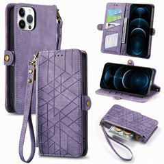 Geometric Zipper Wallet Side Buckle Leather Phone Case, For iPhone 13, For iPhone 13 mini, For iPhone 12 Pro Max, For iPhone 12 / 12 Pro, For iPhone 12 mini