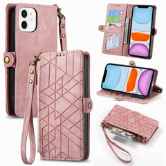 Geometric Zipper Wallet Side Buckle Leather Phone Case, For iPhone 11 Pro Max, For iPhone 11, For iPhone 11 Pro, For iPhone XR, For iPhone XS Max