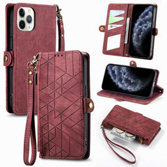 Geometric Zipper Wallet Side Buckle Leather Phone Case, For iPhone 11 Pro Max, For iPhone 11, For iPhone 11 Pro, For iPhone XR, For iPhone XS Max