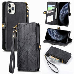 Geometric Zipper Wallet Side Buckle Leather Phone Case, For iPhone 11 Pro Max, For iPhone 11, For iPhone 11 Pro, For iPhone XR, For iPhone XS Max