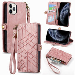 Geometric Zipper Wallet Side Buckle Leather Phone Case, For iPhone 11 Pro Max, For iPhone 11, For iPhone 11 Pro, For iPhone XR, For iPhone XS Max