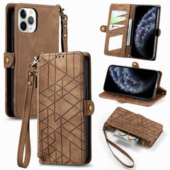 Geometric Zipper Wallet Side Buckle Leather Phone Case, For iPhone 11 Pro Max, For iPhone 11, For iPhone 11 Pro, For iPhone XR, For iPhone XS Max