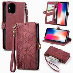 Geometric Zipper Wallet Side Buckle Leather Phone Case, For iPhone 7 Plus / 8 Plus, For iPhone 7 / 8 / SE 2022, For iPhone X / XS, For iPhone 6 Plus / 6s Plus, For iPhone 6 / 6s