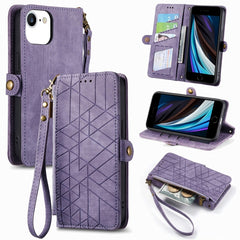 Geometric Zipper Wallet Side Buckle Leather Phone Case, For iPhone 7 Plus / 8 Plus, For iPhone 7 / 8 / SE 2022, For iPhone X / XS, For iPhone 6 Plus / 6s Plus, For iPhone 6 / 6s