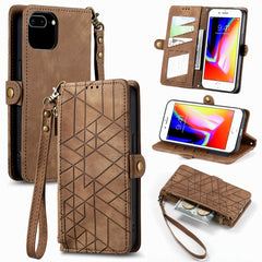 Geometric Zipper Wallet Side Buckle Leather Phone Case, For iPhone 7 Plus / 8 Plus, For iPhone 7 / 8 / SE 2022, For iPhone X / XS, For iPhone 6 Plus / 6s Plus, For iPhone 6 / 6s