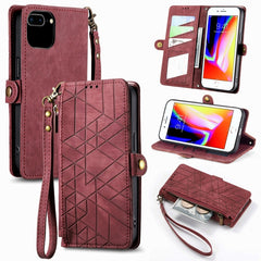 Geometric Zipper Wallet Side Buckle Leather Phone Case, For iPhone XS Max, For iPhone 7 Plus / 8 Plus, For iPhone 6 Plus / 6s Plus, For iPhone 6 / 6s