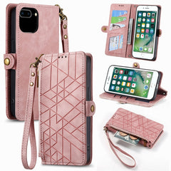 Geometric Zipper Wallet Side Buckle Leather Phone Case, For iPhone XS Max, For iPhone 7 Plus / 8 Plus, For iPhone 6 Plus / 6s Plus, For iPhone 6 / 6s