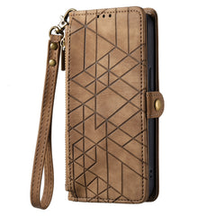 Geometric Zipper Wallet Side Buckle Leather Phone Case, For iPhone 15 Pro, For iPhone 15 Plus, For iPhone 15, For iPhone 14 Plus, For iPhone 14