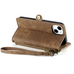 Geometric Zipper Wallet Side Buckle Leather Phone Case, For iPhone 15 Pro Max, For iPhone 15 Pro, For iPhone 15 Plus, For iPhone 15, For iPhone 14 Plus
