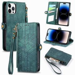 Geometric Zipper Wallet Side Buckle Leather Phone Case, For iPhone 16 Pro Max, For iPhone 16 Pro, For iPhone 16 Plus, For iPhone 16, For iPhone 15 Pro Max