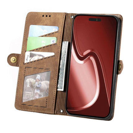 Geometric Zipper Wallet Side Buckle Leather Phone Case, For iPhone 16, For iPhone 15 Pro Max, For iPhone 15 Pro, For iPhone 15 Plus