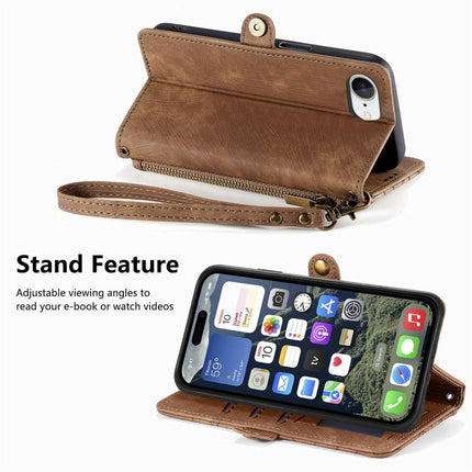 Geometric Zipper Wallet Side Buckle Leather Phone Case, For iPhone 17e / 16e, For iPhone 17 Pro Max, For iPhone 17 Pro, For iPhone 17