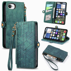 Geometric Zipper Wallet Side Buckle Leather Phone Case, For iPhone 16e, For iPhone 16 Pro Max, For iPhone 16 Pro, For iPhone 16 Plus, For iPhone 16