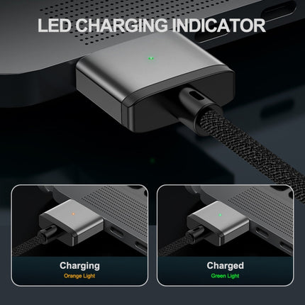 ENKAY 140W USB-C / Type-C to MagSafe 3 Nylon Braided Magnetic Charging Cable with LED Indicator for MacBook 6.6FT