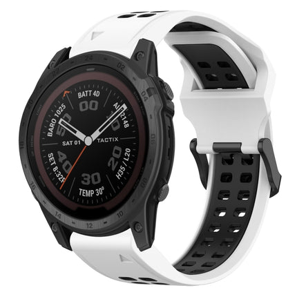 Two Color Reverse Buckle 22mm Silicone Watch Band, For Garmin Fenix 7 Pro 47mm, For Garmin Fenix 7 Solar