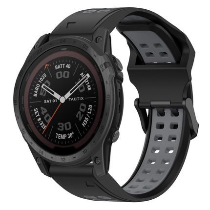 Two Color Reverse Buckle 22mm Silicone Watch Band, For Garmin Fenix 7 Pro 47mm, For Garmin Fenix 7 Solar