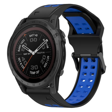 Two Color Reverse Buckle 22mm Silicone Watch Band, For Garmin Fenix 7 Pro 47mm, For Garmin Fenix 7 Solar