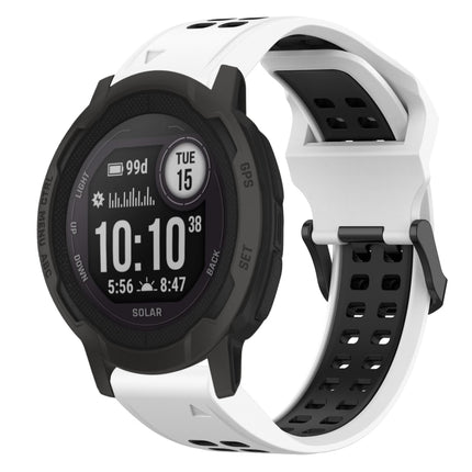 Two Color Reverse Buckle 22mm Silicone Watch Band, For Garmin Descent G1, For Garmin  Instinct 2 Solar