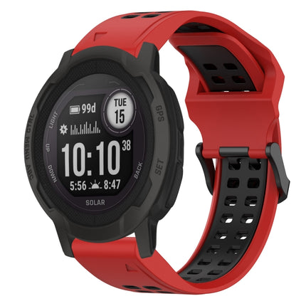 Two Color Reverse Buckle 22mm Silicone Watch Band, For Garmin Descent G1, For Garmin  Instinct 2 Solar