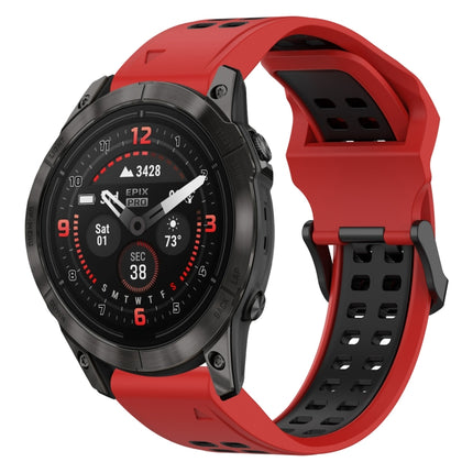 Two Color Reverse Buckle 22mm Silicone Watch Band, For Garmin Instinct 2, For Garmin Epix Pro 47mm