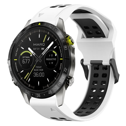 Two Color Reverse Buckle 22mm Silicone Watch Band, For Garmin Fenix 8 AMOLED 47mm, For Garmin MARQ Athlete (Gen 2)