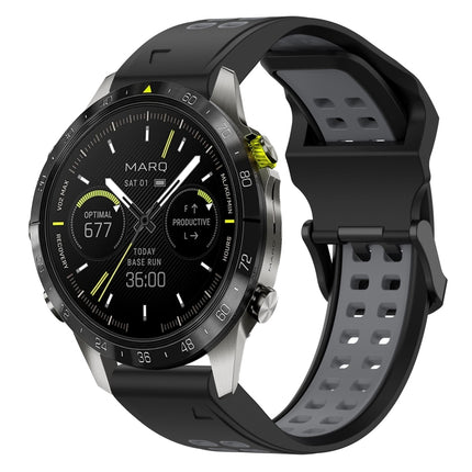 Two Color Reverse Buckle 22mm Silicone Watch Band, For Garmin Fenix 8 AMOLED 47mm, For Garmin MARQ Athlete (Gen 2)