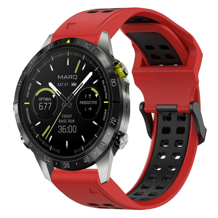 Two Color Reverse Buckle 22mm Silicone Watch Band, For Garmin Fenix 8 AMOLED 47mm, For Garmin MARQ Athlete (Gen 2)