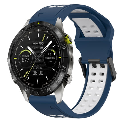 Two Color Reverse Buckle 22mm Silicone Watch Band, For Garmin Fenix 8 AMOLED 47mm, For Garmin MARQ Athlete (Gen 2)