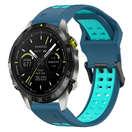 Two Color Reverse Buckle 22mm Silicone Watch Band, For Garmin Fenix 8 AMOLED 47mm, For Garmin MARQ Athlete (Gen 2)