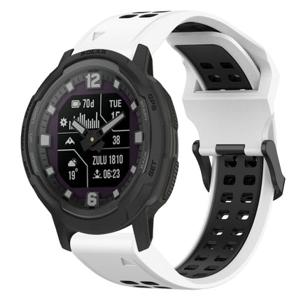 Two Color Reverse Buckle 22mm Silicone Watch Band, For Garmin Forerunner 965, For Garmin Instinct Crossover