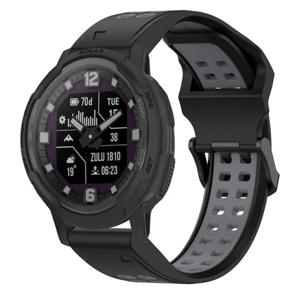 Two Color Reverse Buckle 22mm Silicone Watch Band, For Garmin Forerunner 965, For Garmin Instinct Crossover